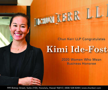 Kimi Ide Foster, Pacific Business News Women Who Mean Business Honoree